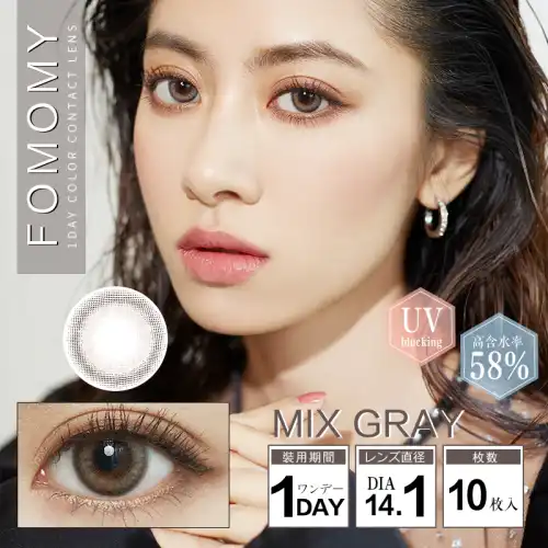 ミックスグレー Mix Gray FOMOMY iris 1day フォモミ アイリス 10枚入